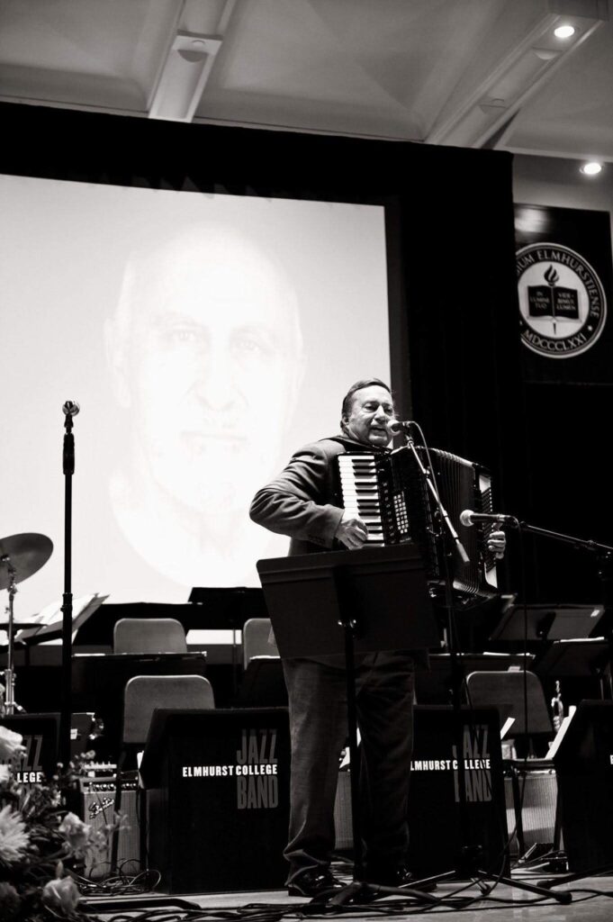 Joe Martino performing at the Frank Caruso Tribute, Elmhurst College